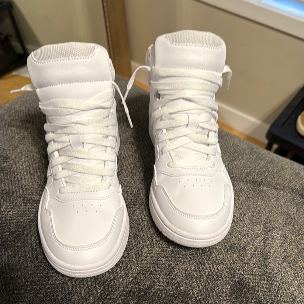 Adidas Kids White High-Top Sneakers